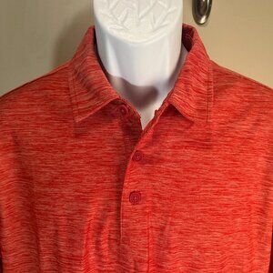 Tori Richard Men's red marled short sleeve golf performance polo shirt Large L